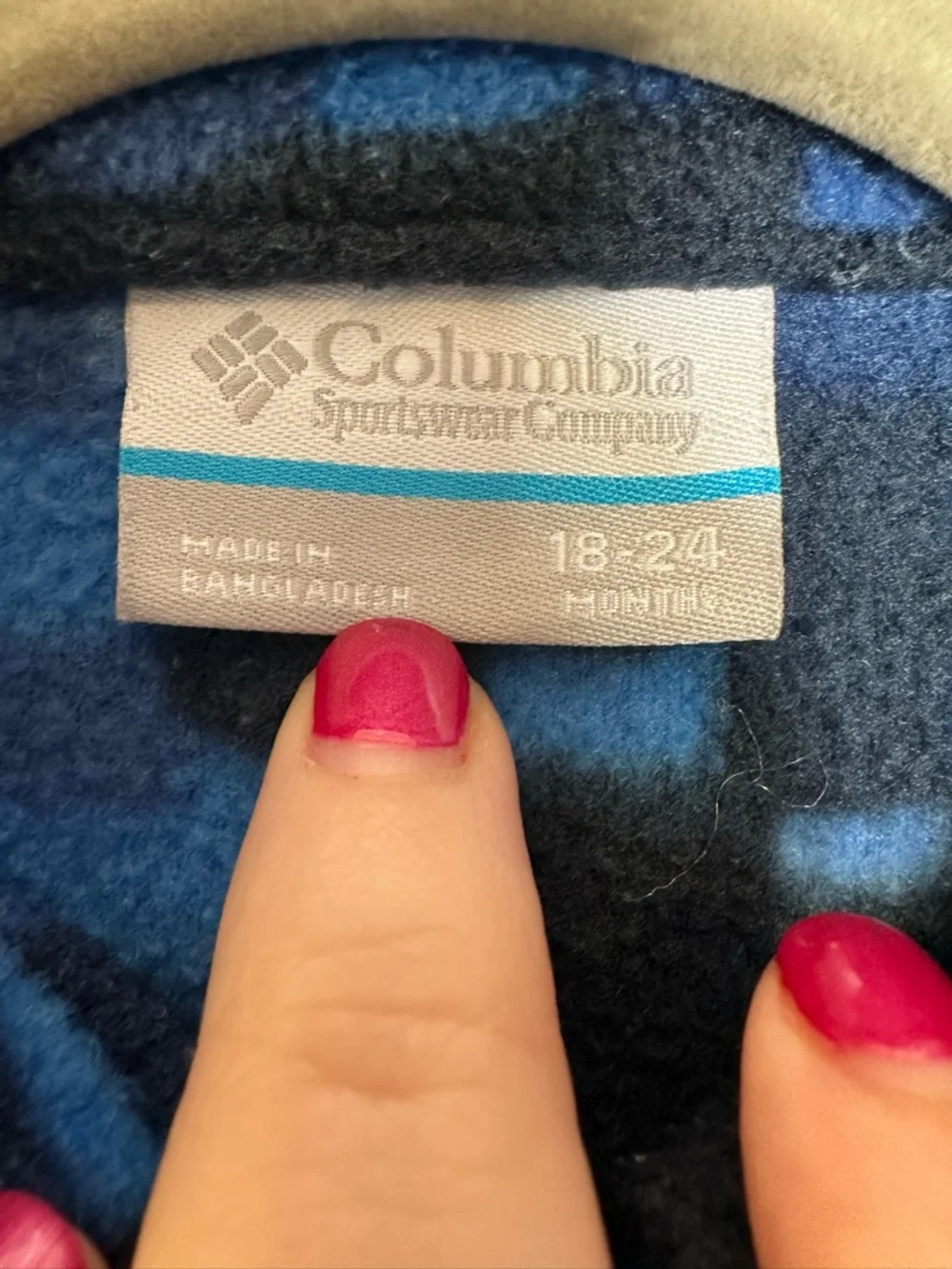 Columbia Zing III Fleece Jacket Toddler 18-24M Blue Camo Full Zip EUC